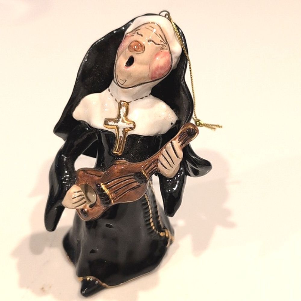 Vintage Blue Sky Singing Sister Nun Guitar Ornament Figurine "Song in My Heart"